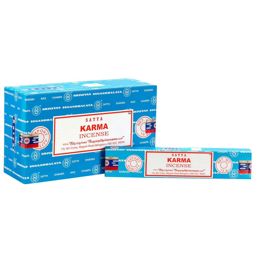 Set of 12 Packets Karma Incense Sticks by Satya