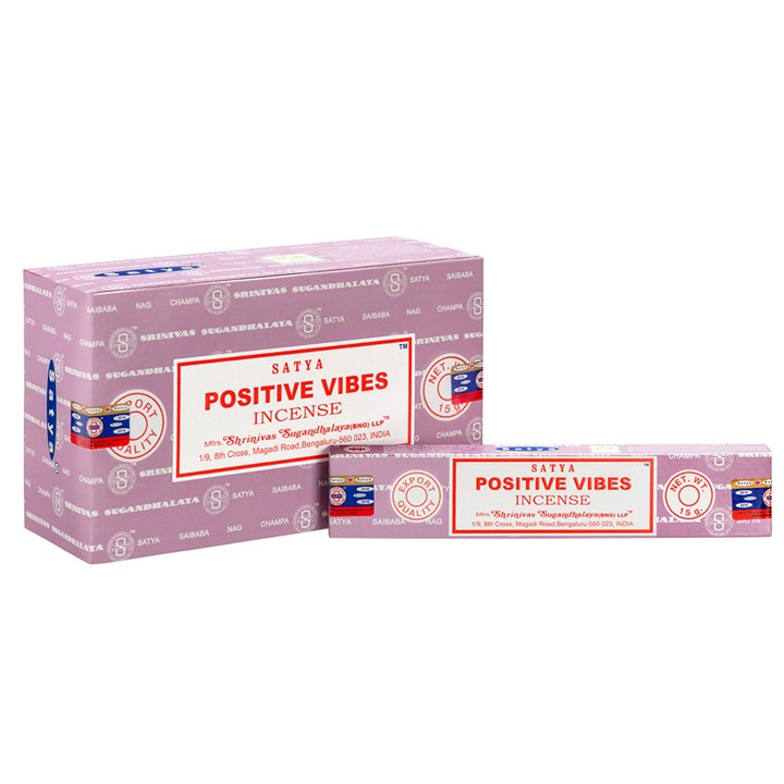 Set of 12 Packets Positive Vibes Incense Sticks by Satya