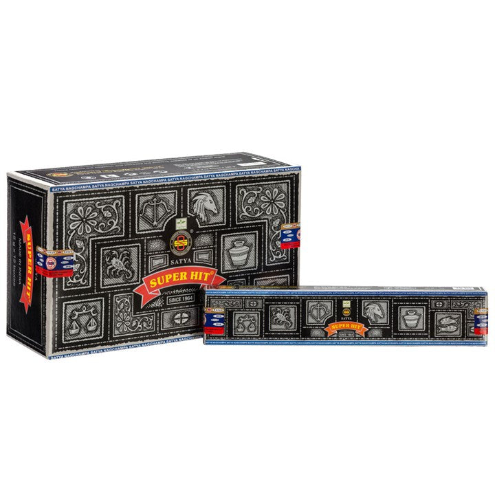 Set of 12 Packets Super Hit Incense Sticks by Satya