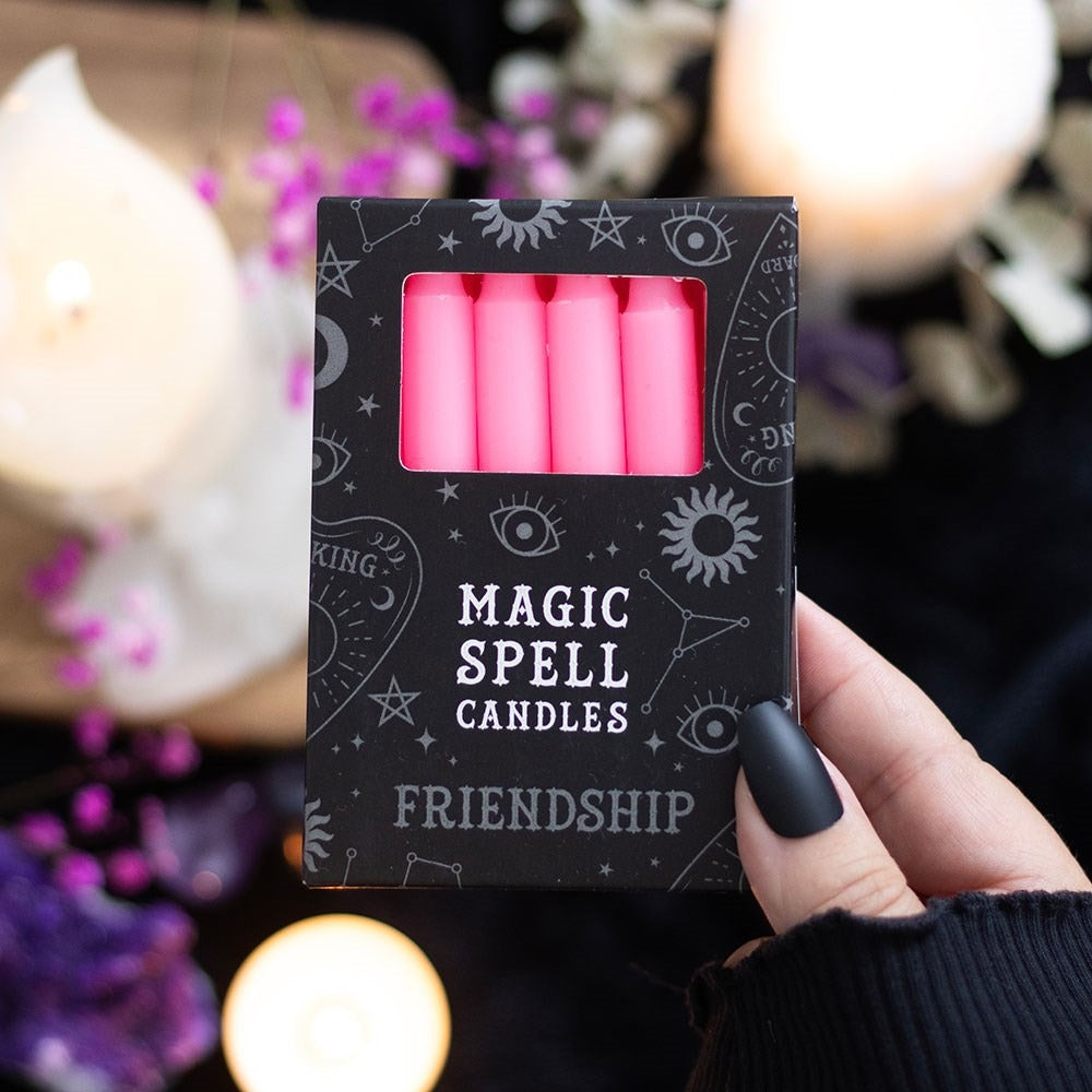 Set of 12 Pink ’Friendship’ Spell Candles