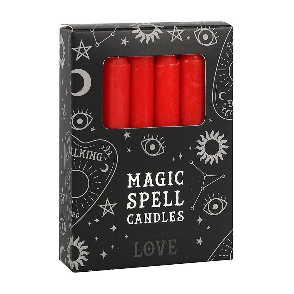 Set of 12 Red ’Love’ Spell Candles