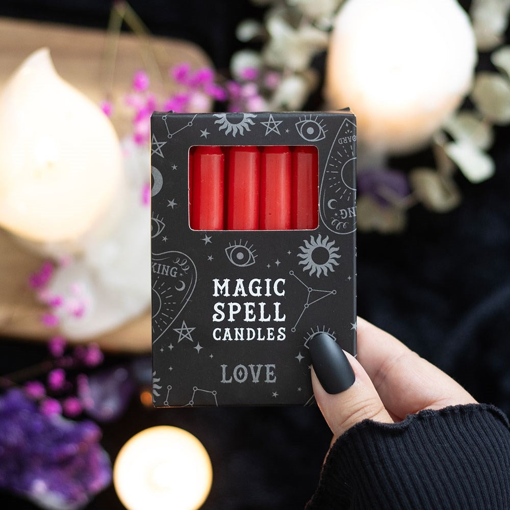 Set of 12 Red ’Love’ Spell Candles