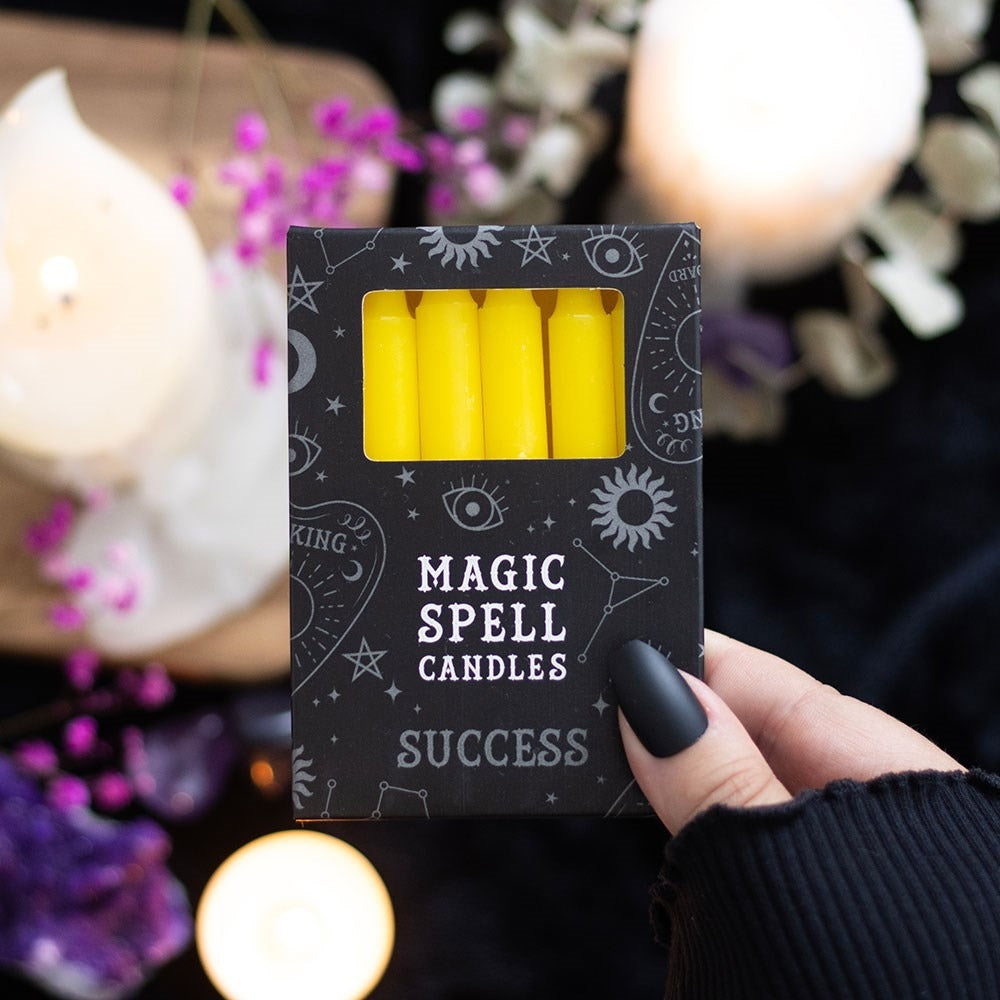 Set of 12 Yellow ’Success’ Spell Candles