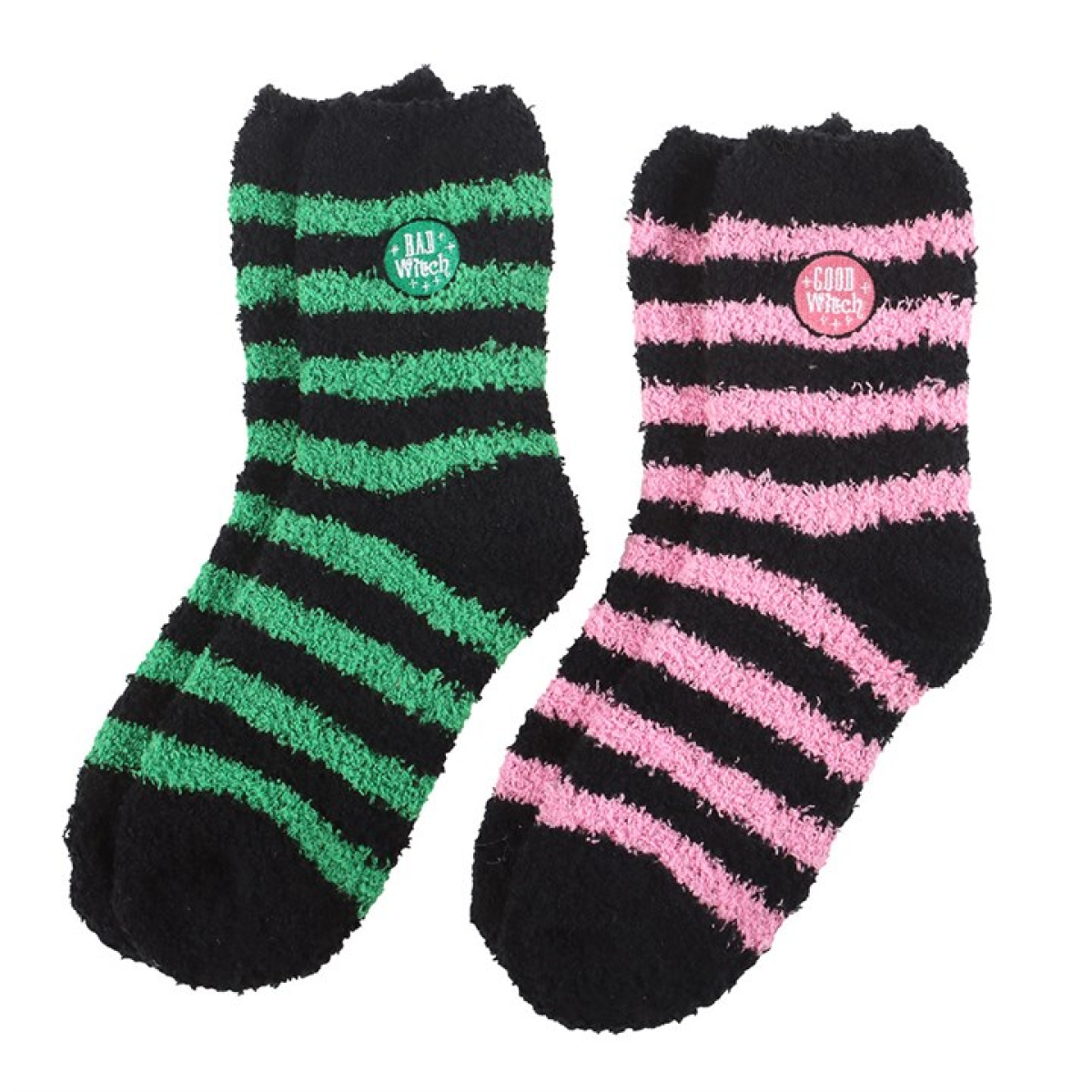 Set of 2 Good Witch and Bad Fluffy Socks