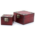 Set of 2 Gothic Square Boxes Vintage Style