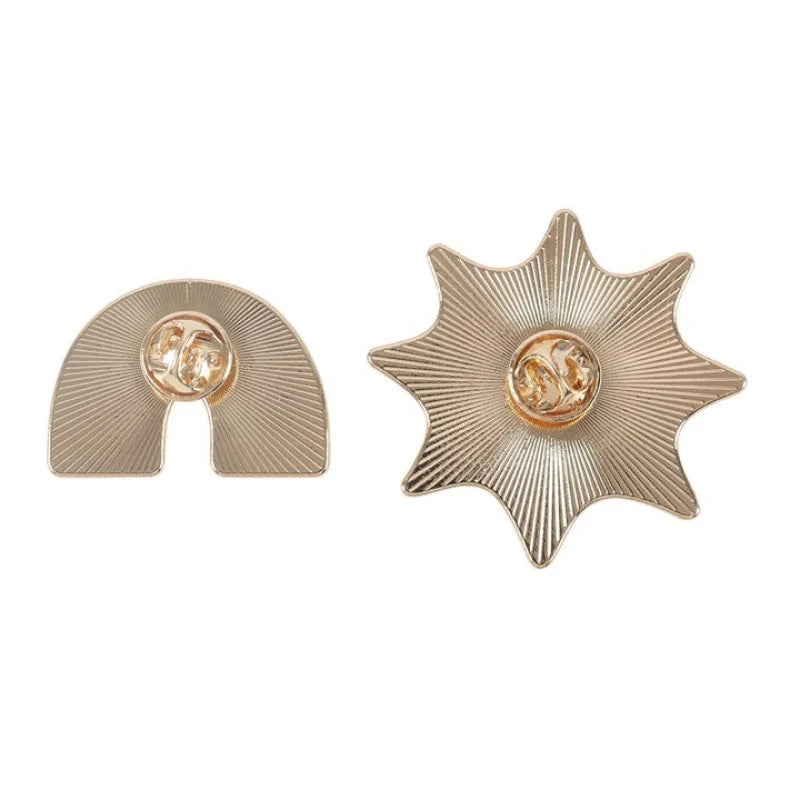 Set of 2 Rainbow and Sun Pin Badges