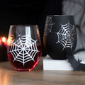 Set of 2 Spider and Web Stemless Wine Glasses From Witch, Please!