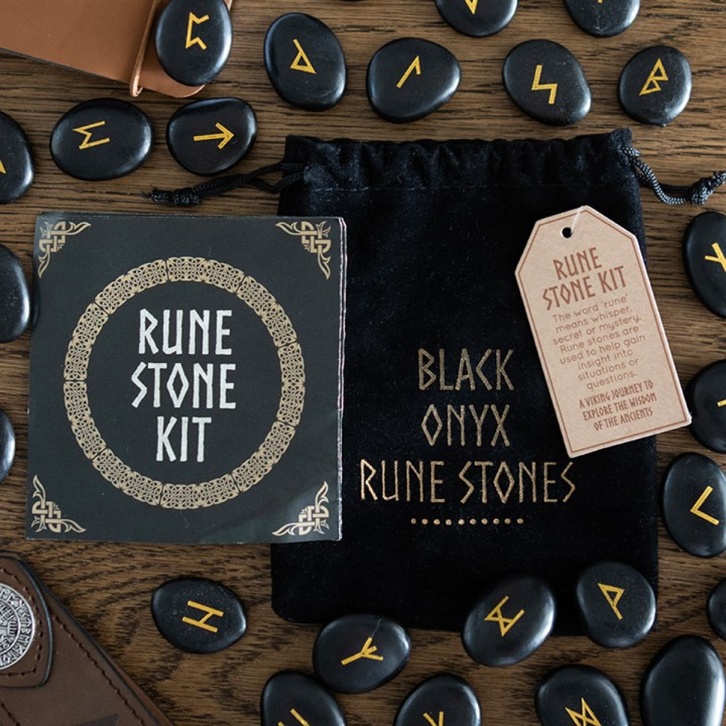 141 Rune Set of 25 Black Onyx Viking Rune Stones for Rituals – Witch, Please!