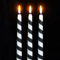 Set of 3 Black Candy Cane Taper Candles Candle