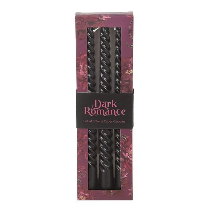 Set of 3 Dark Romance Twist Taper Candles Candle