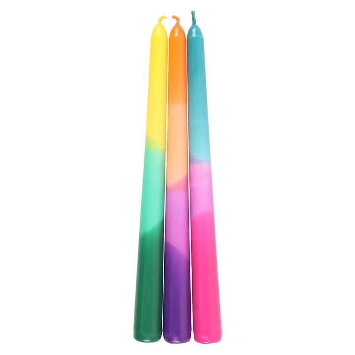 Set of 3 Dipped Aura Energy Taper Candles Candle
