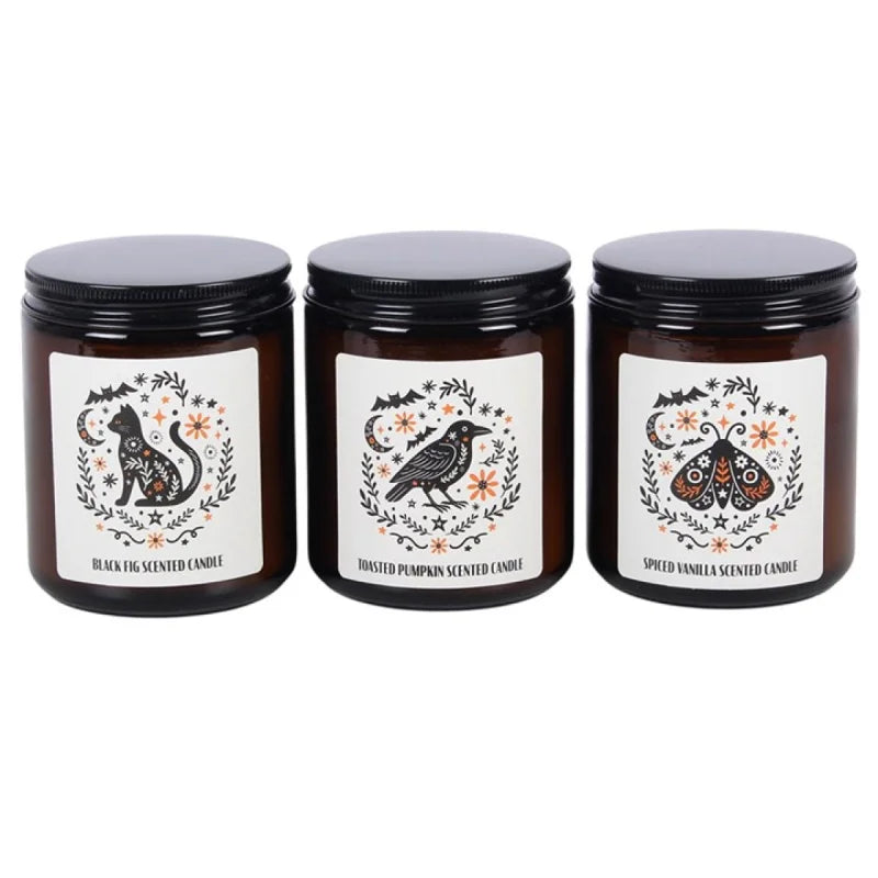 Set of 3 Frightful Folk Scented Candles