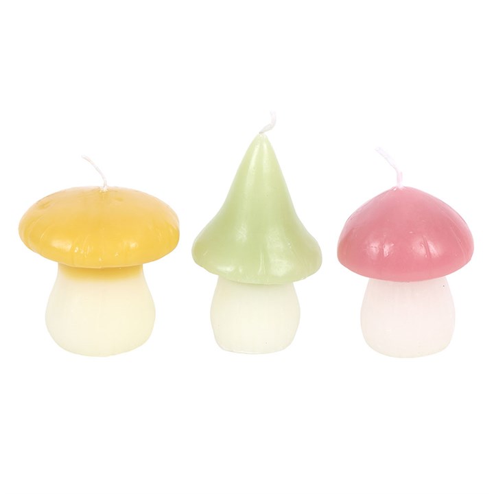 Set of 3 Pastel Mushroom Candles - Candle