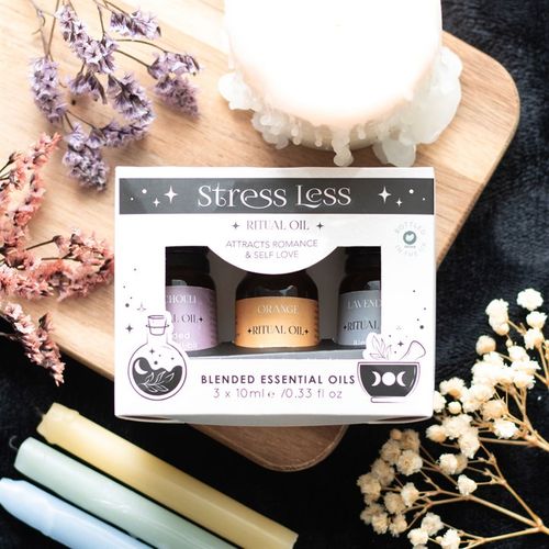 Set of 3 Stress Less Ritual Blended Essential Oils From Witch, Please!