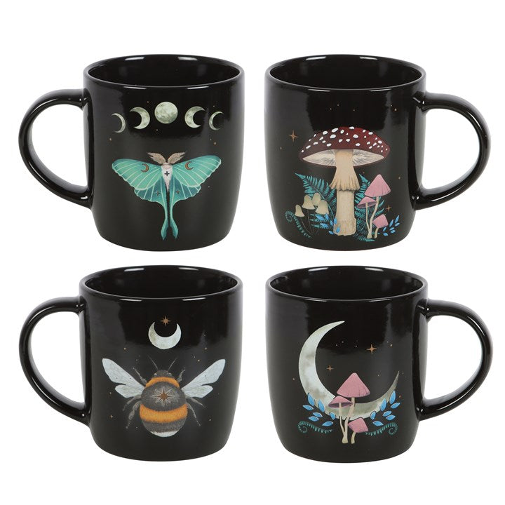 Set of 4 Dark Forest Mugs From Witch, Please!