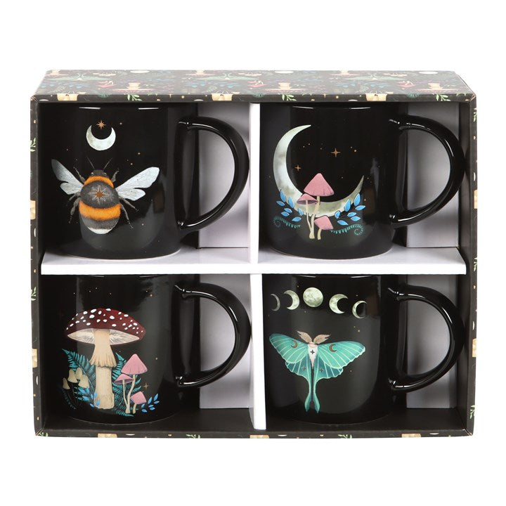 Set of 4 Dark Forest Mugs From Witch, Please!