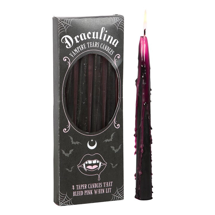 Set of 4 Pink Vampire Tears Taper Candles - Candle