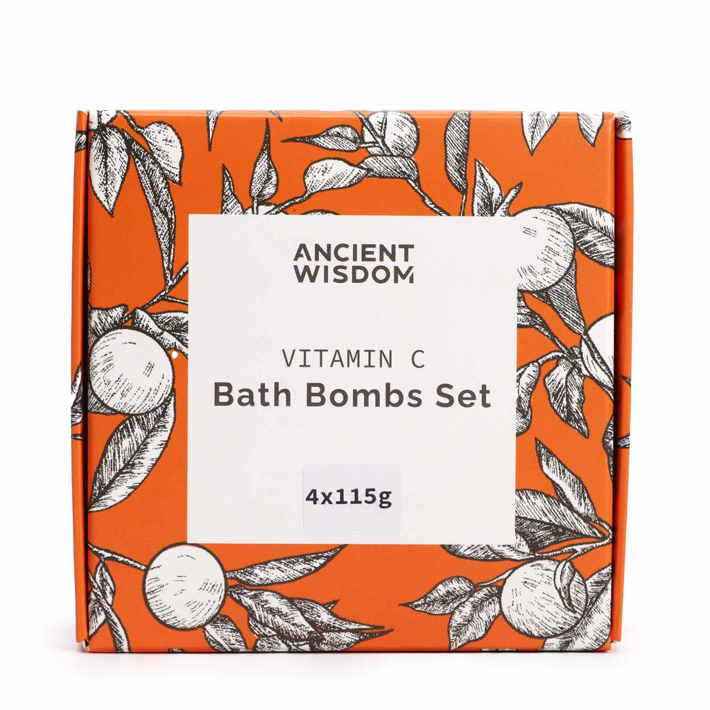 Set of 4 Vitamin C Bath Bombs – Aromatherapy Quartet - Vitamin C Skincare