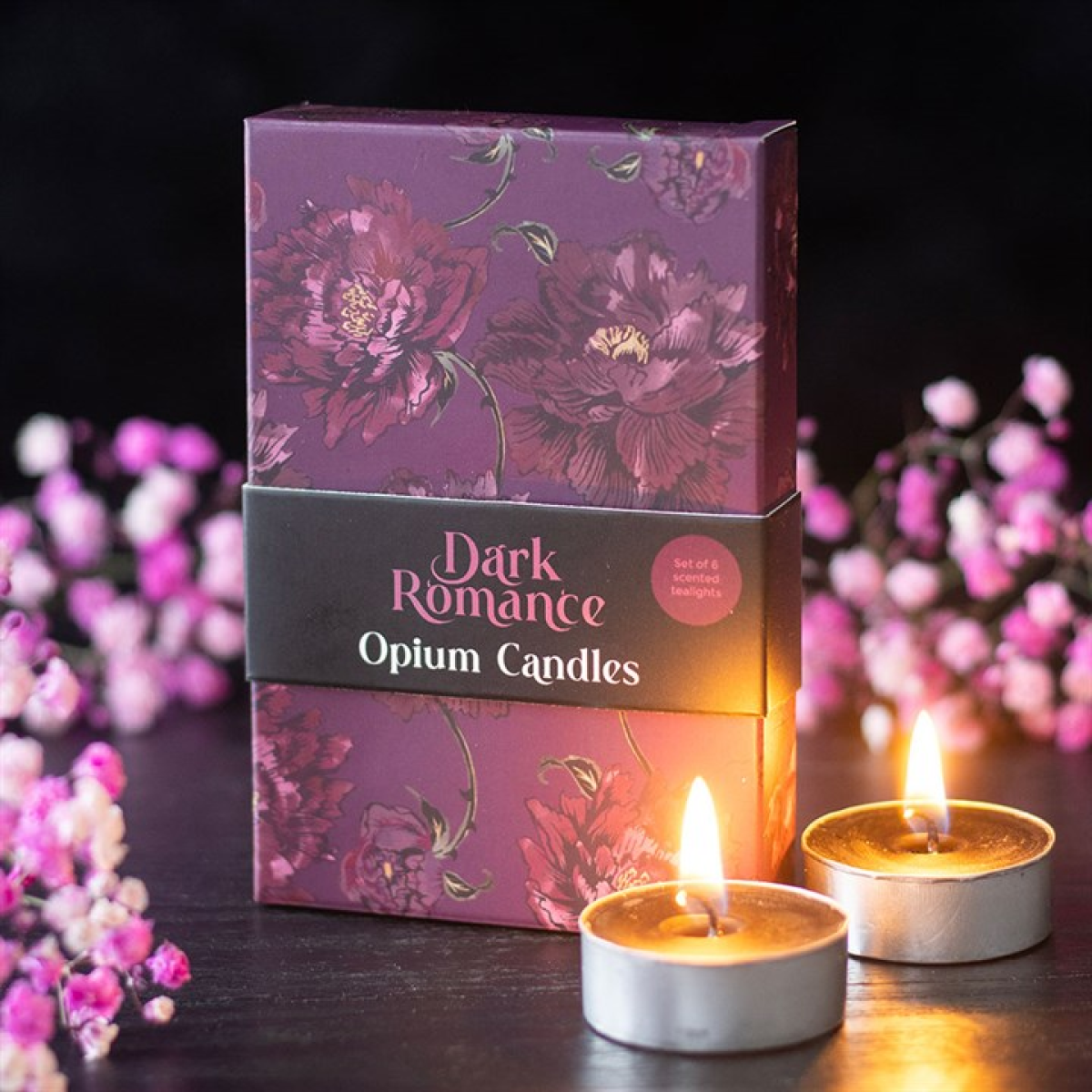 Set of 6 Dark Romance Opium Tealight Candles Candle