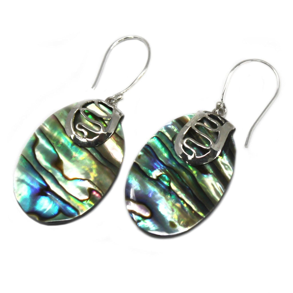 Shell & Silver Earrings - Abalone Earings
