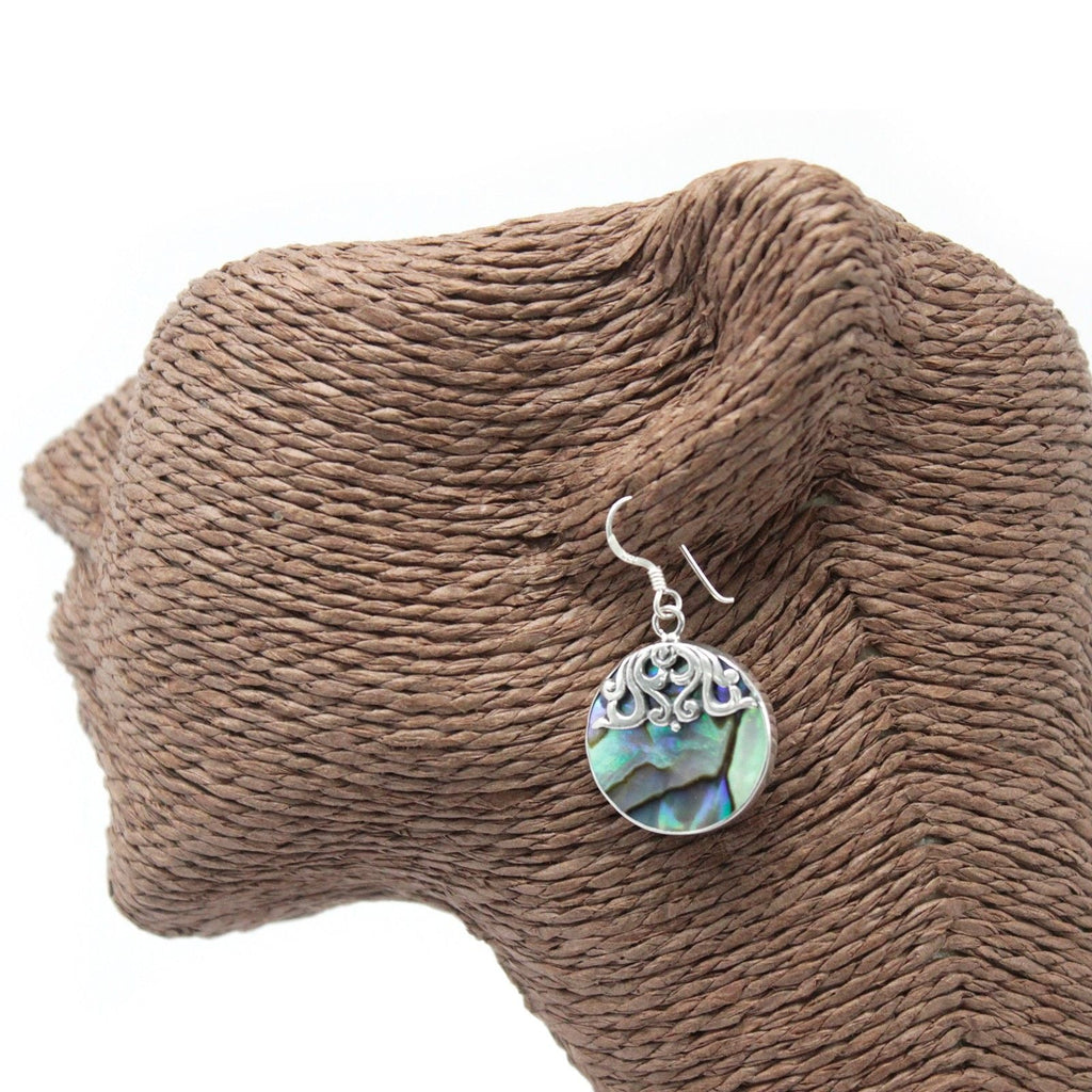 Shell & Silver Earrings - Classic Disc - Abalone Earings