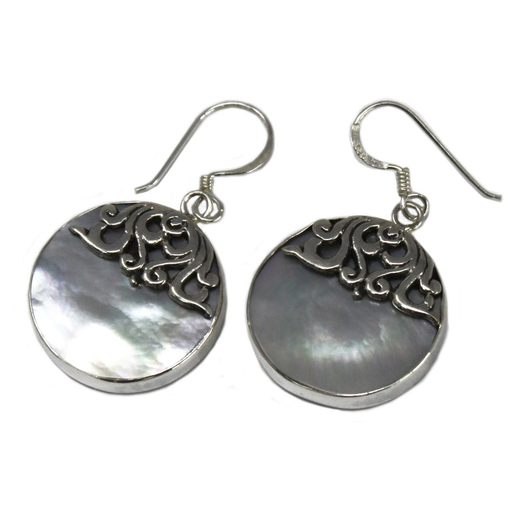 Shell & Silver Earrings - Classic Disc - MOP Earings