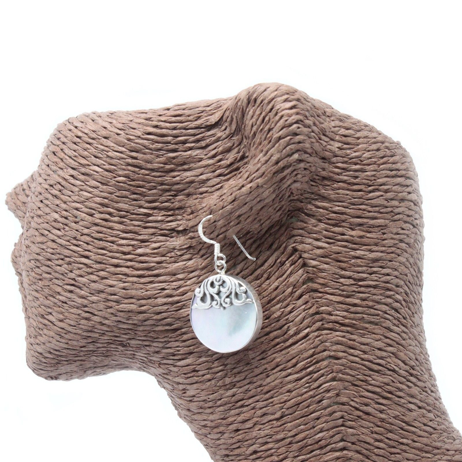 Shell & Silver Earrings - Classic Disc - MOP Earings