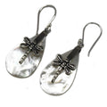 Shell & Silver Earrings - Dragonflies - MOP Earings