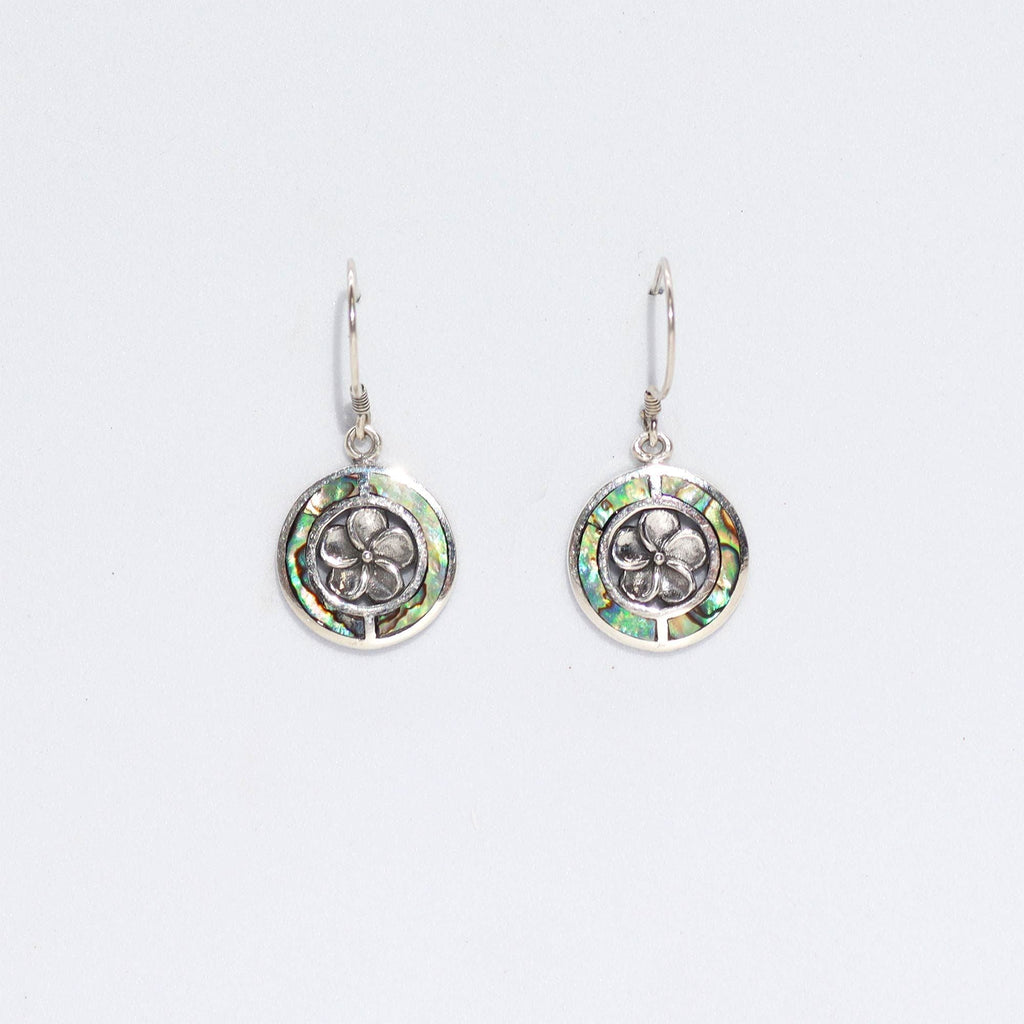 Shell & Silver Earrings - Frangipani - Abalone Earings