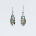 Shell & Silver Earrings - Long Teardrop - Abalone Earings