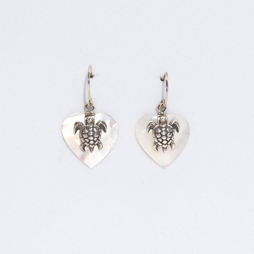 Shell & Silver Earrings - Sea Turtle - MOP Earings