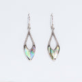 Shell & Silver Earrings - Spear Drops - Abalone Earings