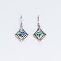 Shell & Silver Earrings - Square Dots- Abalone Earings