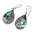 Shell & Silver Earrings - Teardrop- Abalone Earings