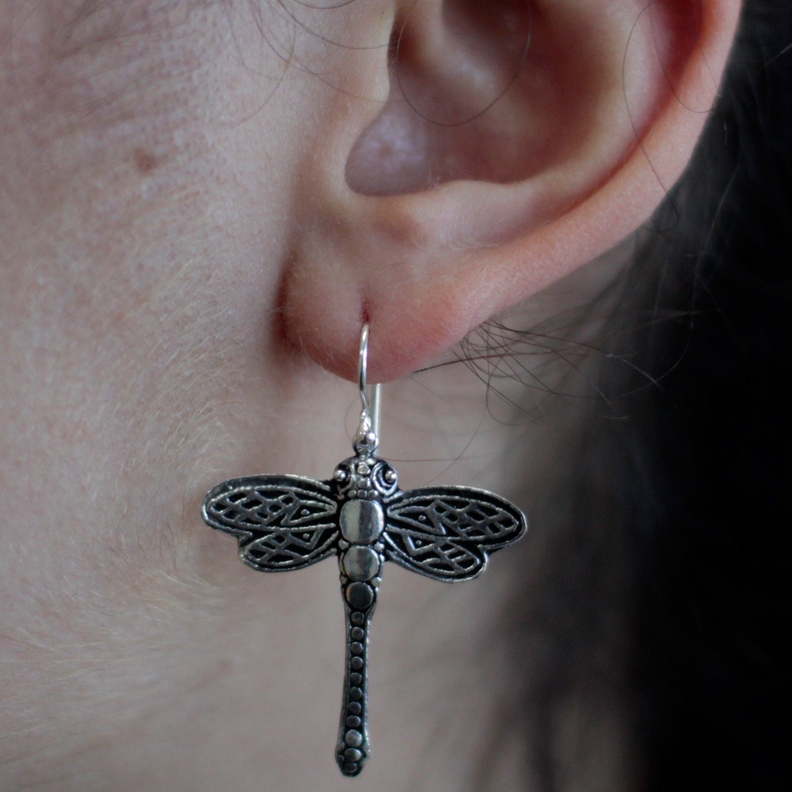 Silver Earrings - Dragonflies 925 Animal