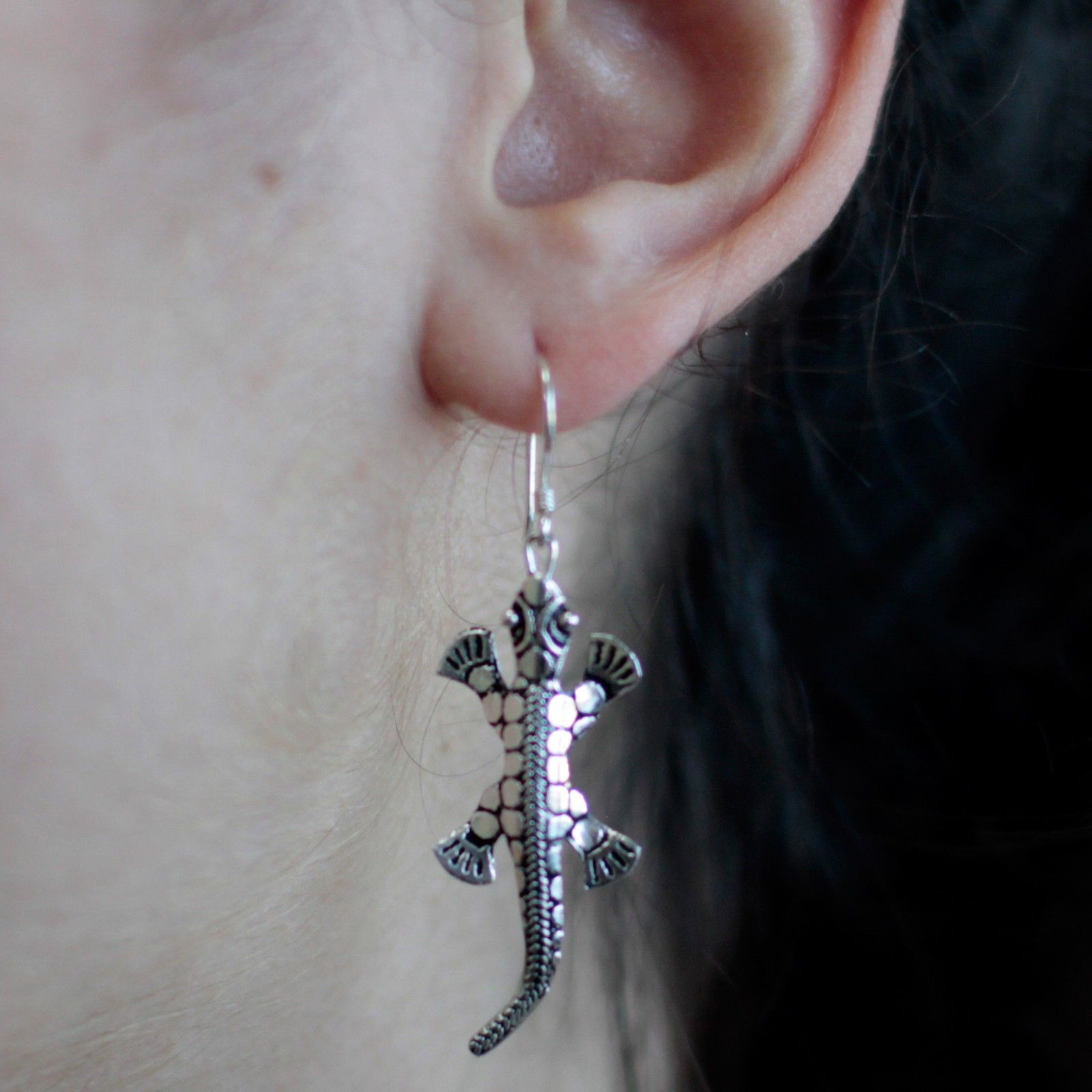 Silver Earrings - Lizards 925 Animal