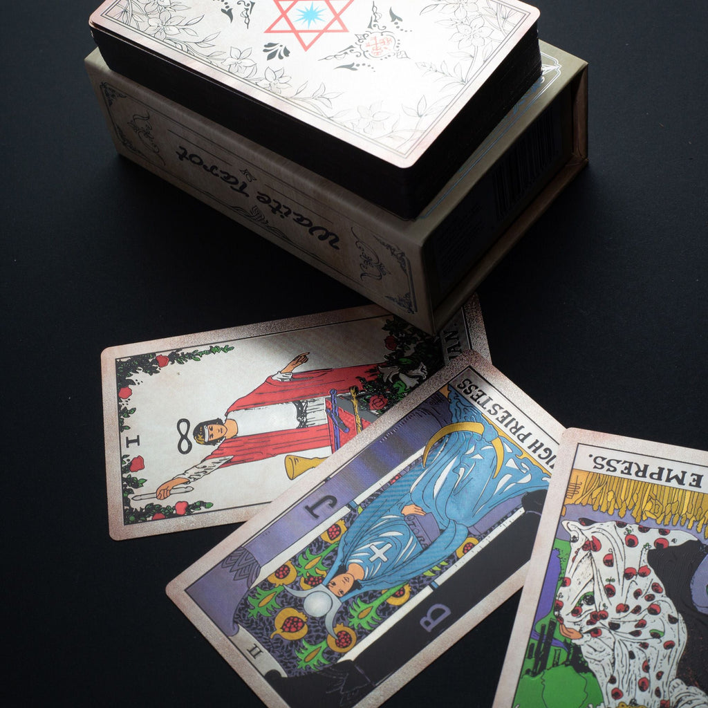 Silver Foil Waite Tarot Card Set - with booklet Cards & Reading Cloths