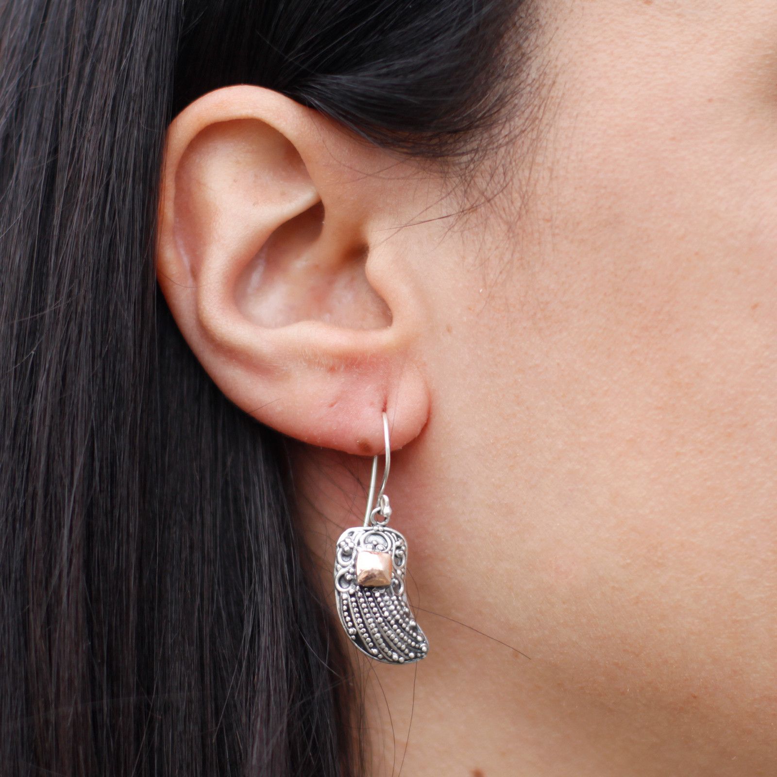Silver & Gold Earring - Angel Wings Jewellery