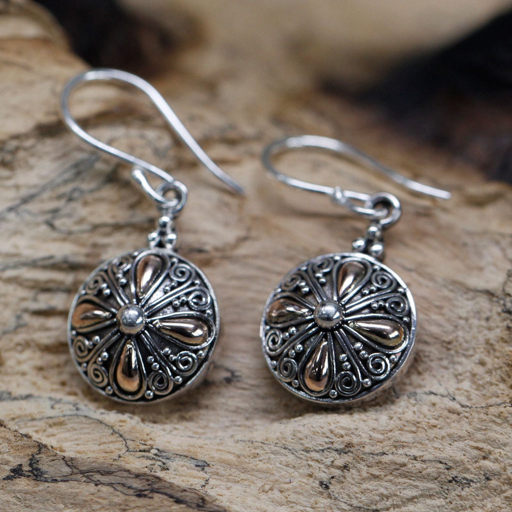 Silver & Gold Earring - Classic Round Jewellery