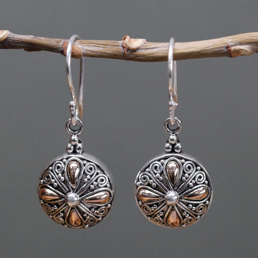 Silver & Gold Earring - Classic Round Jewellery