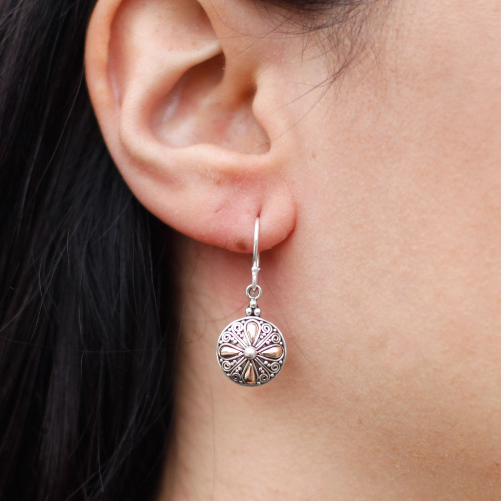 Silver & Gold Earring - Classic Round Jewellery