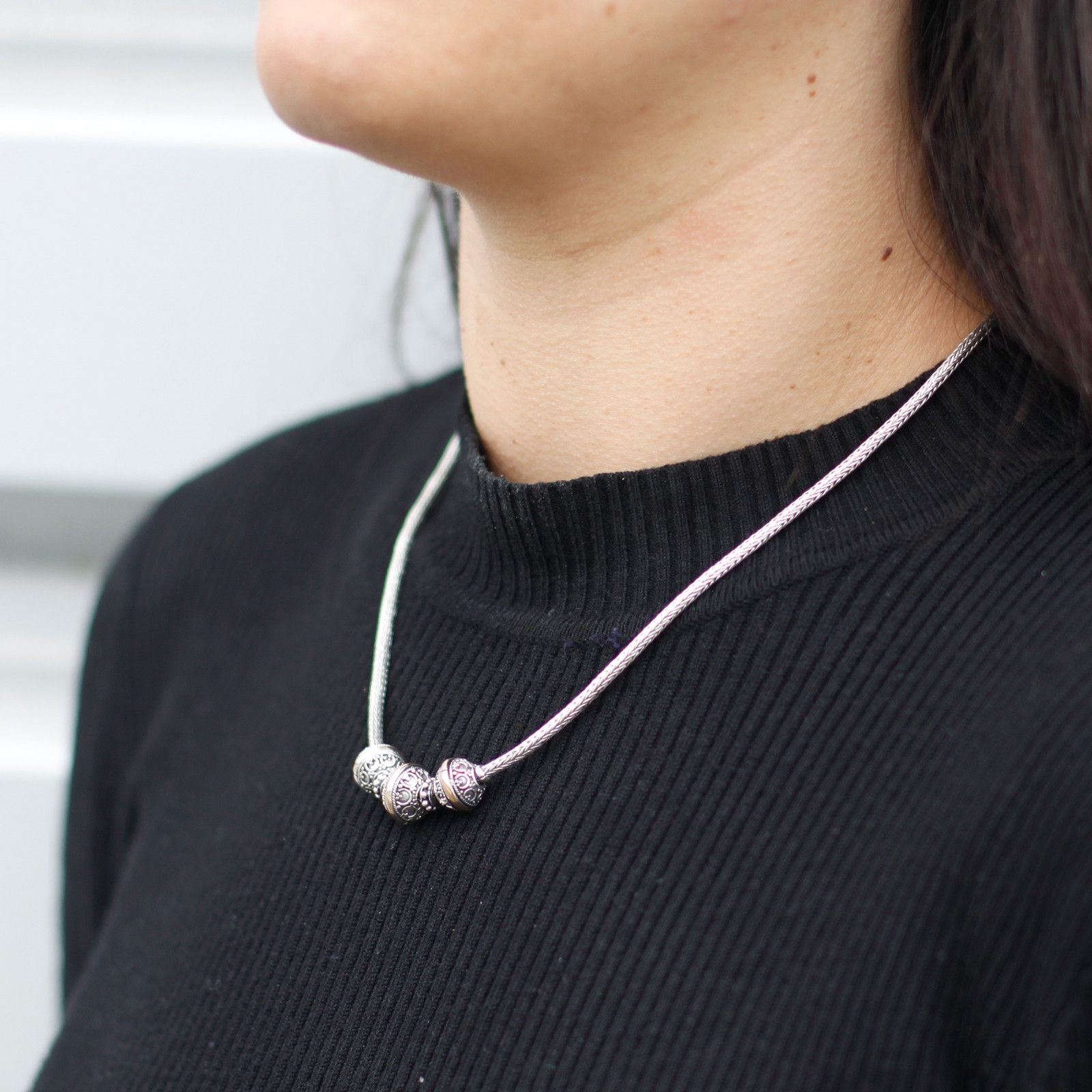 Silver & Gold Necklace -Tri Jewellery