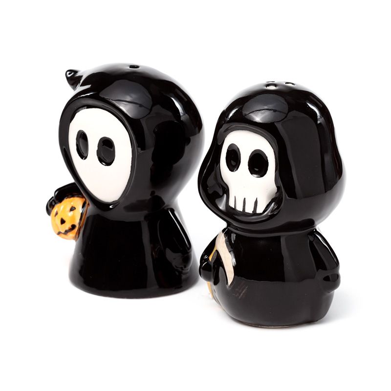 Skull Boy & Ghost Boy Ceramic Salt & Pepper Set From Witch, Please!