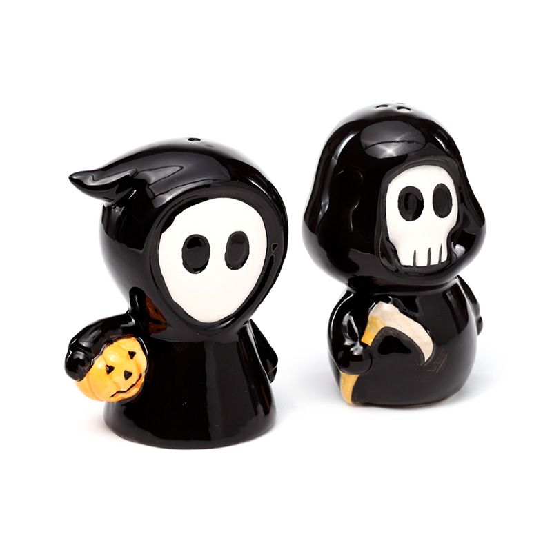 Skull Boy & Ghost Boy Ceramic Salt & Pepper Set From Witch, Please!