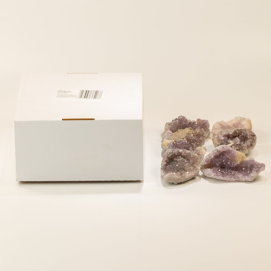Small Assorted Amethyst Geodes - 3-5 cm (aprox 1KG) 4-6 pieces Calcite