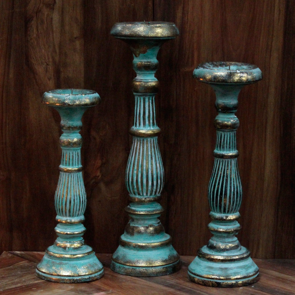 Small Candle Stand - Turquois Gold From Witch, Please!