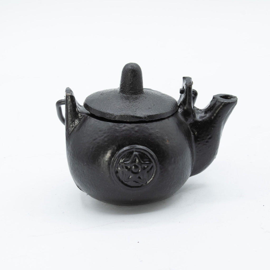 Small Cast Iron Ritual Pot with Pentagon 8x8x10cm Bowls and Cauldrons