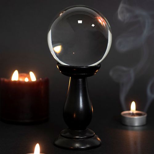Small Clear Crystal Ball on Stand From Witch, Please!