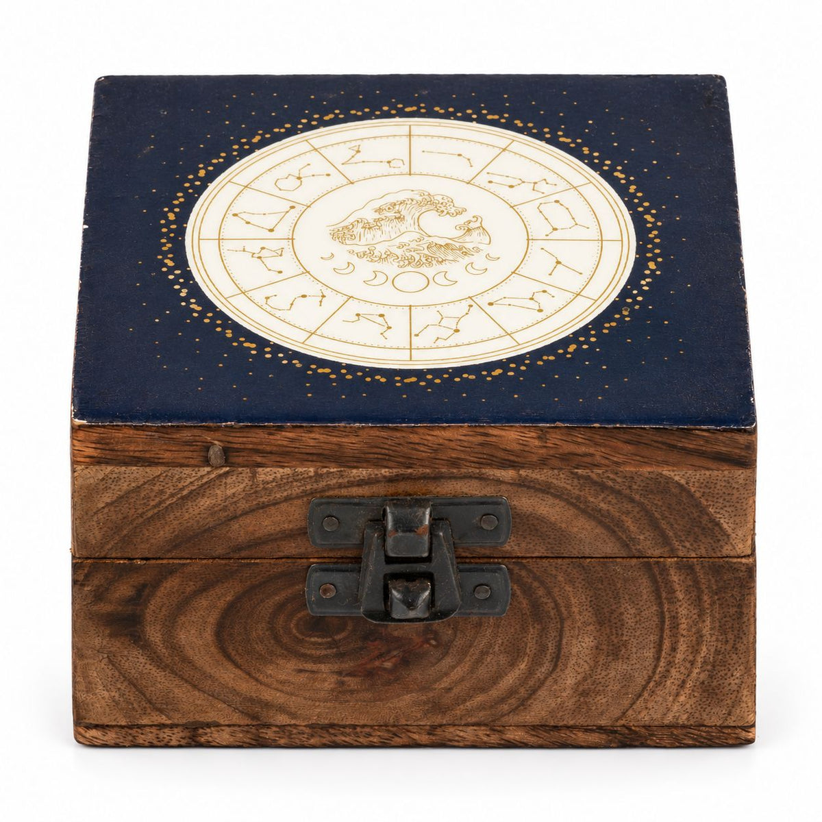 Small Enamelled Box - Aquarius Ceramic Glazed Wooden Boxes