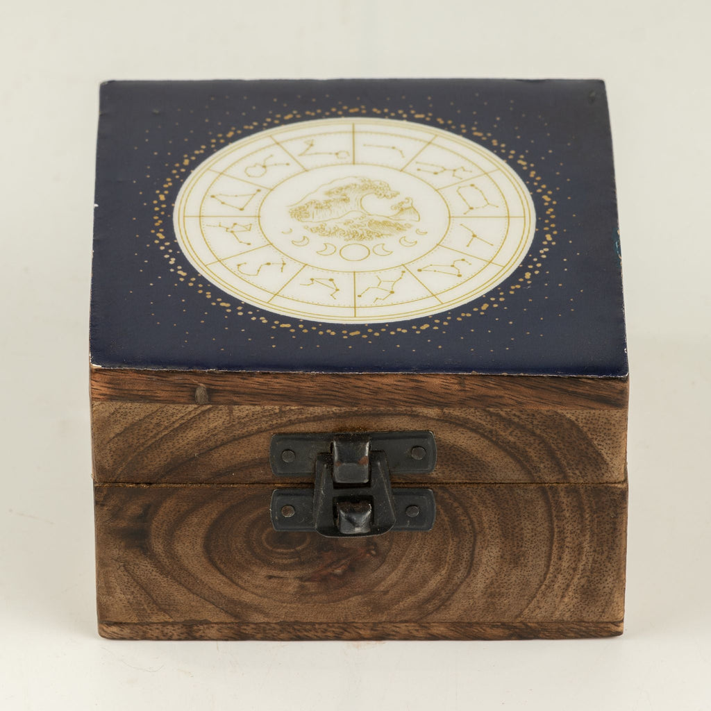 Small Enamelled Box - Aquarius Ceramic Glazed Wooden Boxes